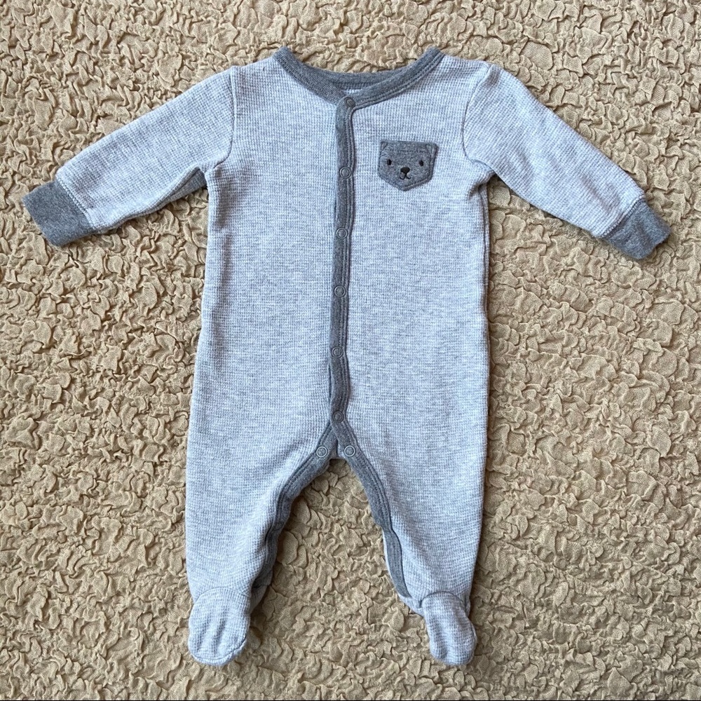 Carter’s Size 3M Gray Button Up Sleeper Pjs